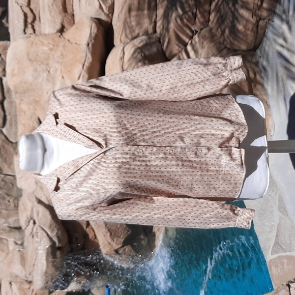 Levi Strauss and Co vintage 1970s brown flowers button down blouse small - Picture 1 of 9